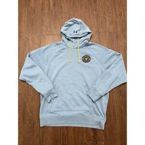 Under Armour Project Rock Hoodie Mens XL Light Blue Pullover Hoodie Terry